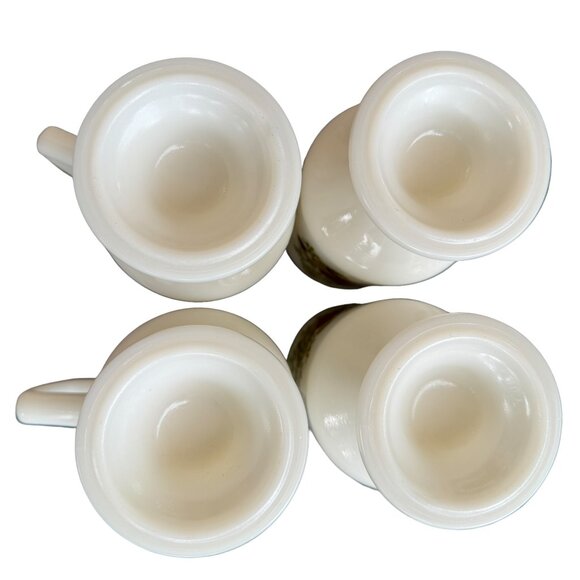 Vtg Corning Spice of Life Footed Mugs Set of 4 Milk Glass Pedestal Grandmugs - Picture 6 of 16